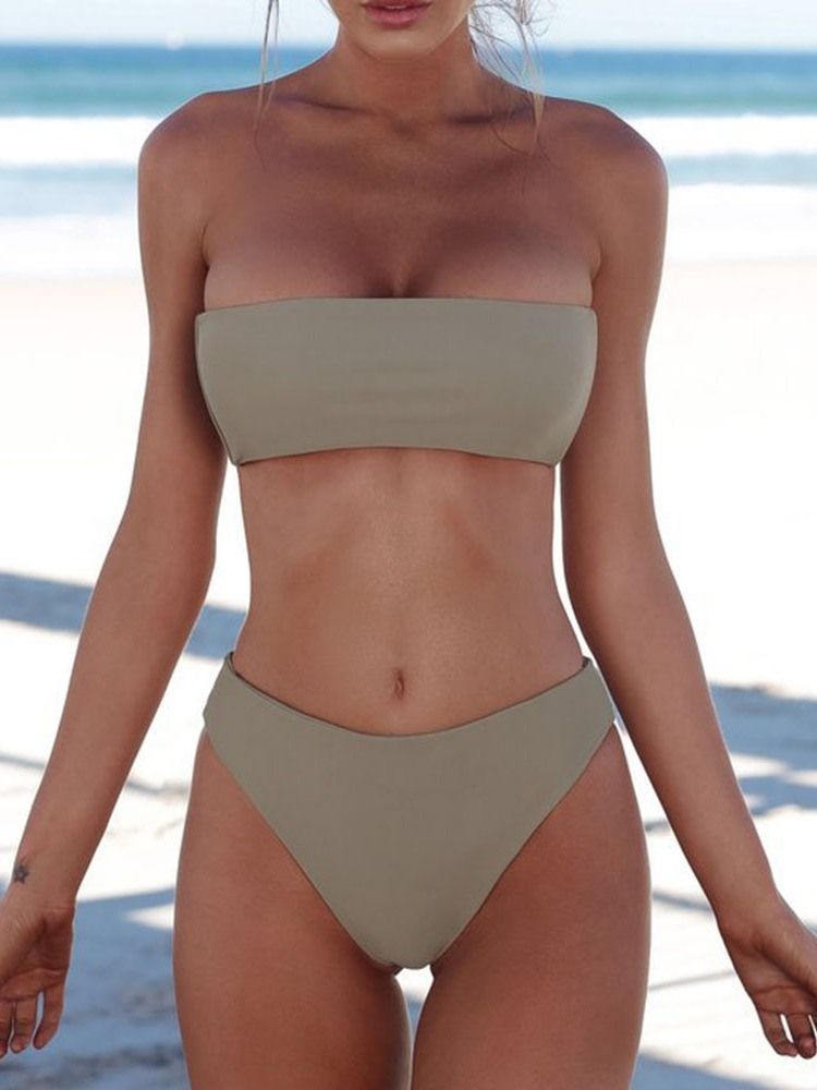 Bikini Set Sexy Plain Damen Bademode