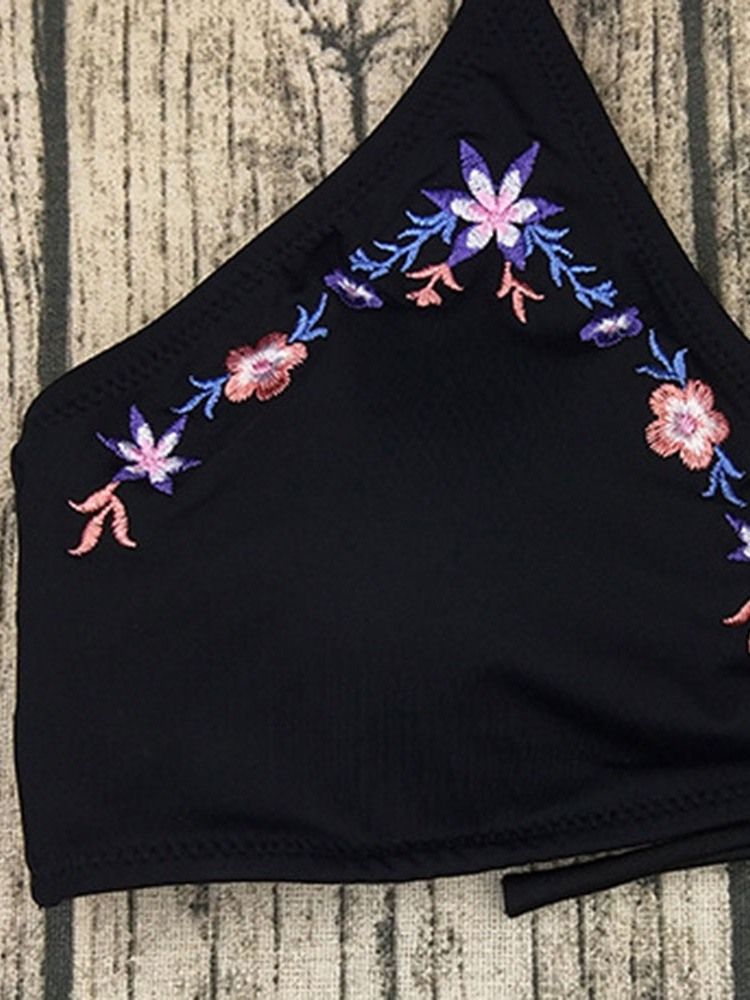 Damen-bademode Mit Floraler Western-stickerei