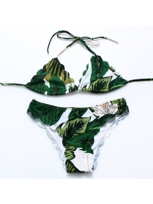 Damen-bikini-anzüge Mit Pflanzenblatt-print