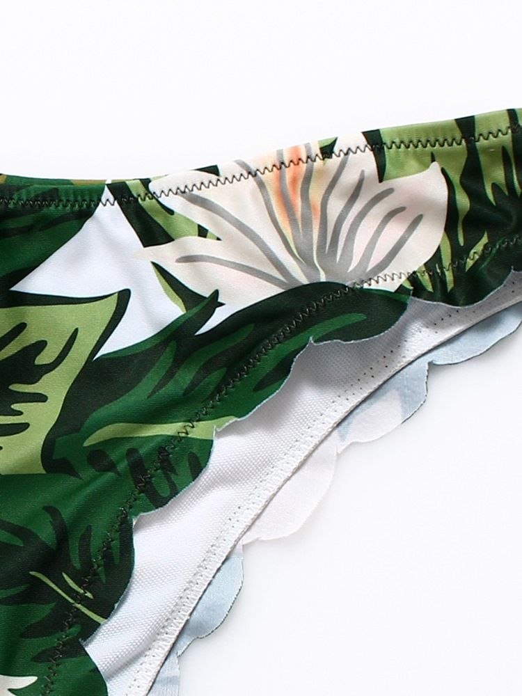 Damen-bikini-anzüge Mit Pflanzenblatt-print