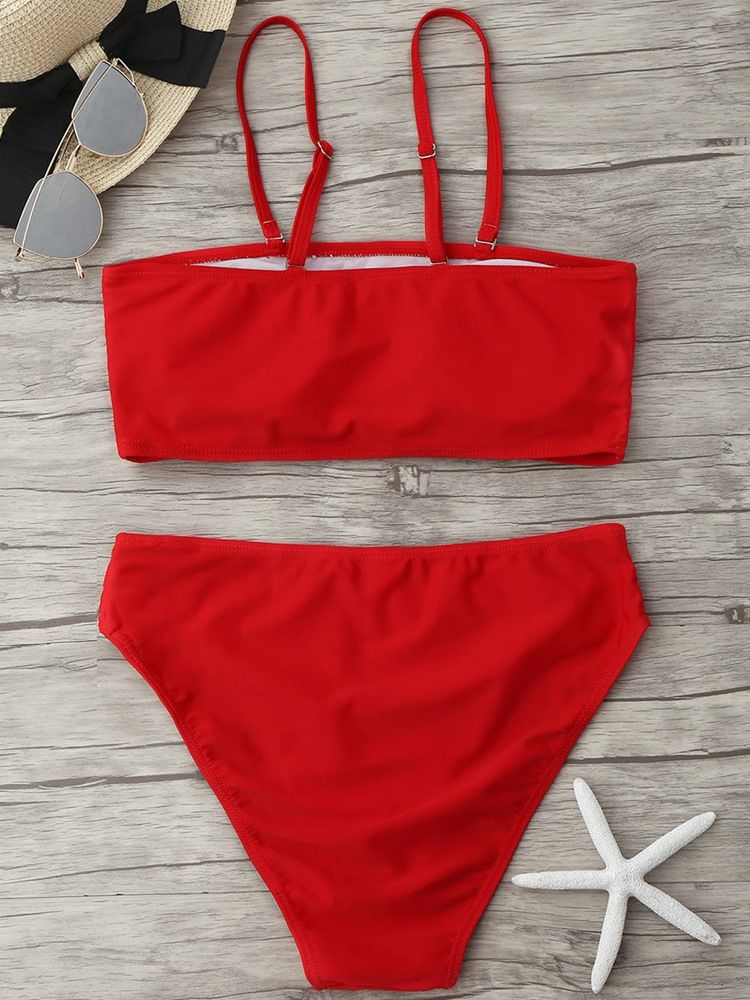 Damen-bikini-badeanzüge Mit Hoher Taille 2-teilig