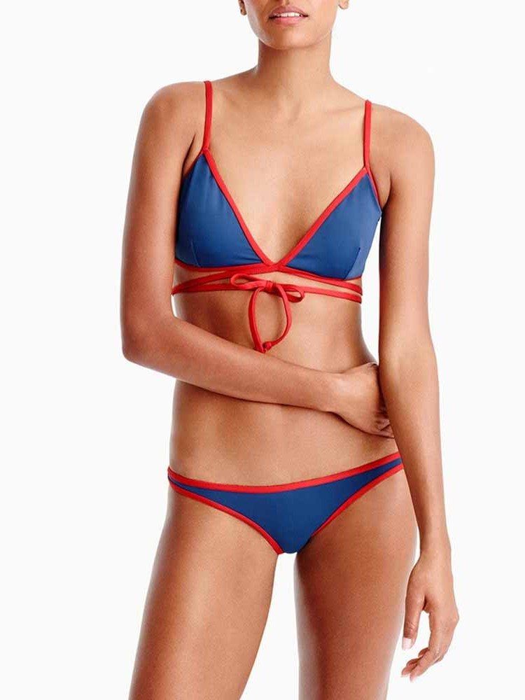 Damen Bikini Set Color Block Süße Bademode Cute