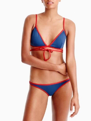 Damen Bikini Set Color Block Süße Bademode Cute