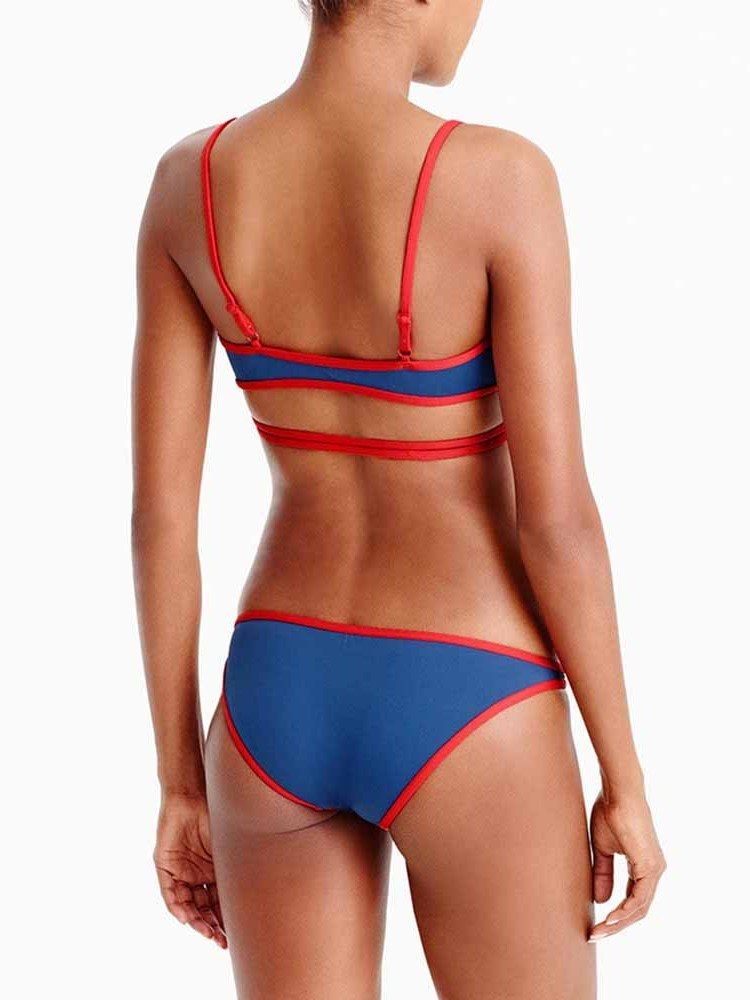 Damen Bikini Set Color Block Süße Bademode Cute