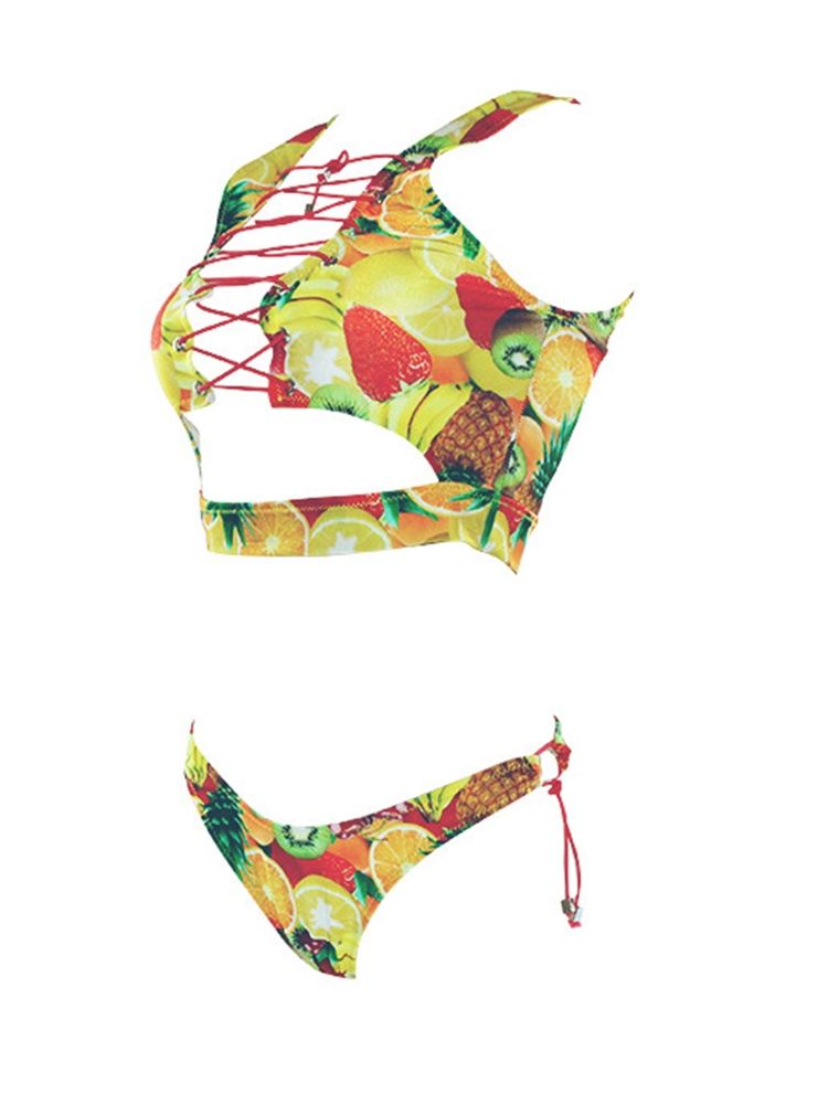 Damen-bikini-set Mit Buntem Print In Übergröße