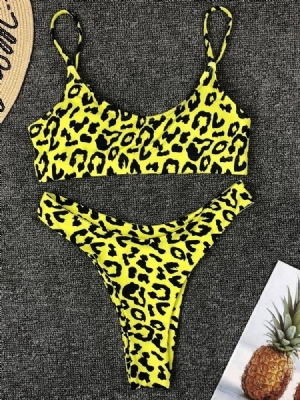 Damen-bikini-set Mit Leopardenmuster Und Bademode