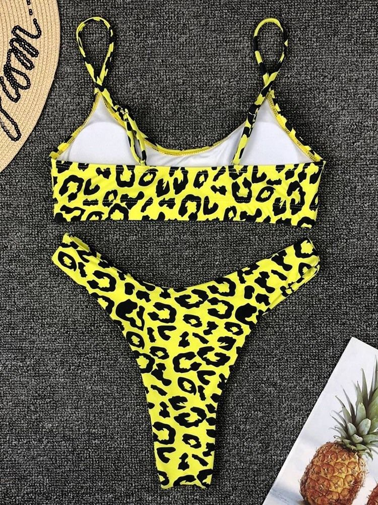 Damen-bikini-set Mit Leopardenmuster Und Bademode