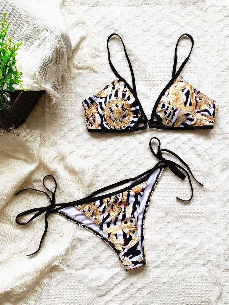 Damen Bikini Set Sexy Schnür-bademode