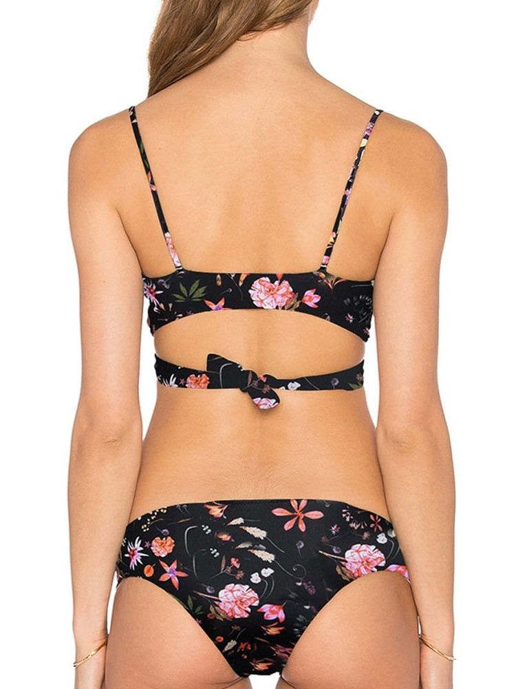 Damen-blumen-schnür-nylon-reizvoller Badeanzug