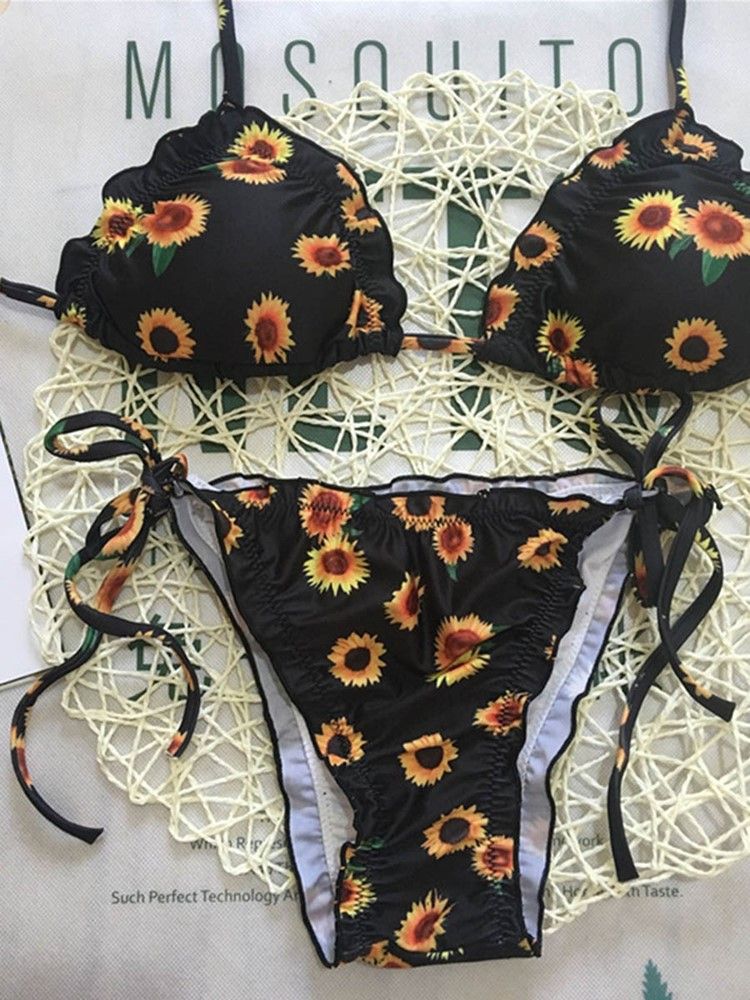 Damen Europäischer Print Sexy Bikini