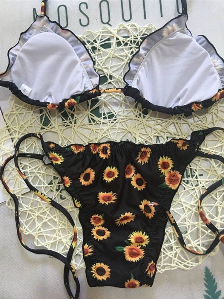 Damen Europäischer Print Sexy Bikini