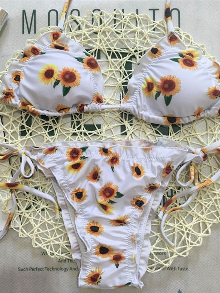 Damen Europäischer Print Sexy Bikini