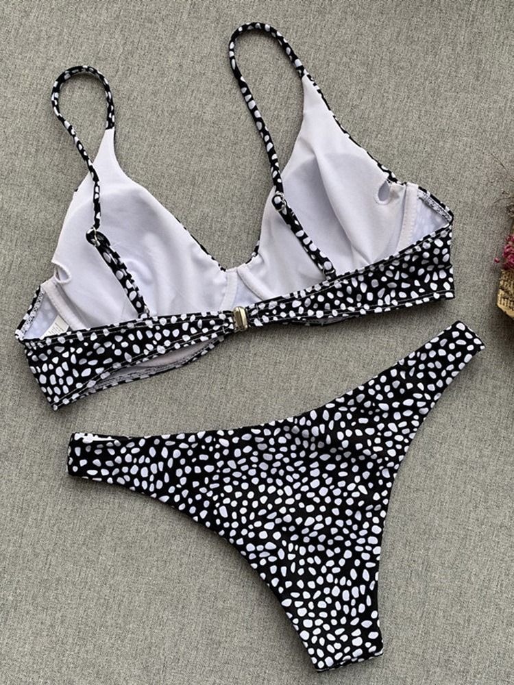 Damen Gepunktetes Bikini-set Bademode