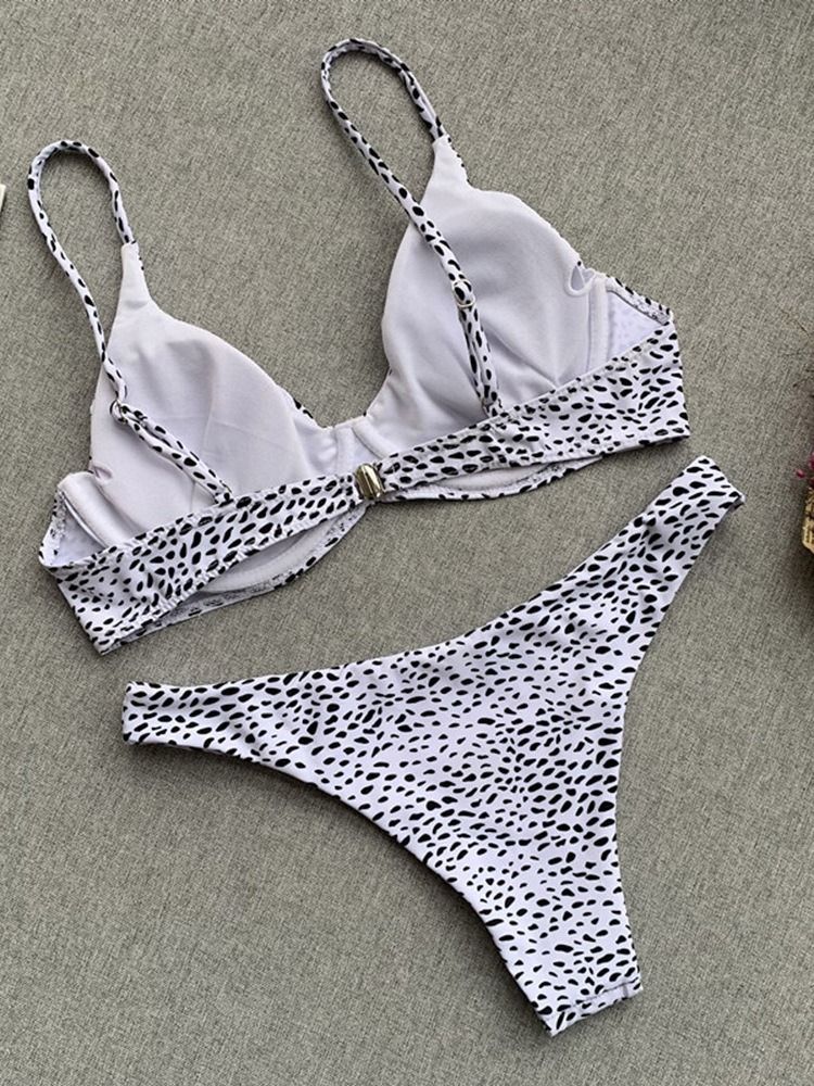 Damen Gepunktetes Bikini-set Bademode