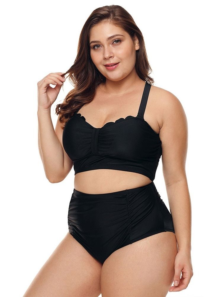 Damen-schnür-uni-tankini-set Bademode