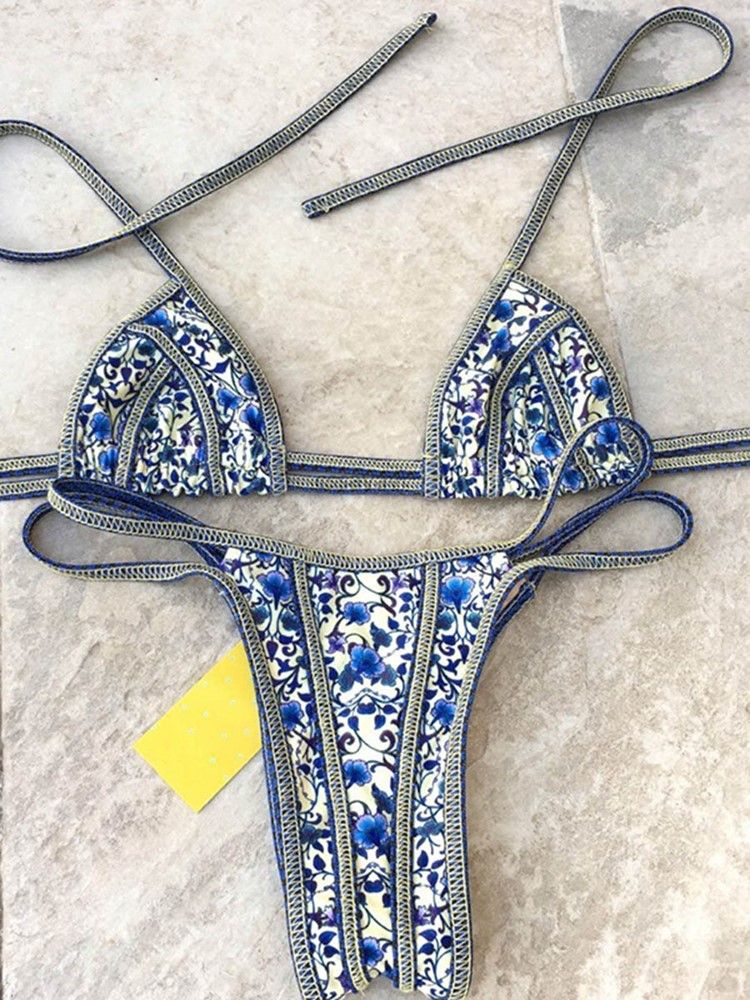 Damen-sexy-bikini Mit Blumenschnürung