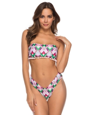 Damen Sexy Bikini Set Mit Geometrischem Musterdruck