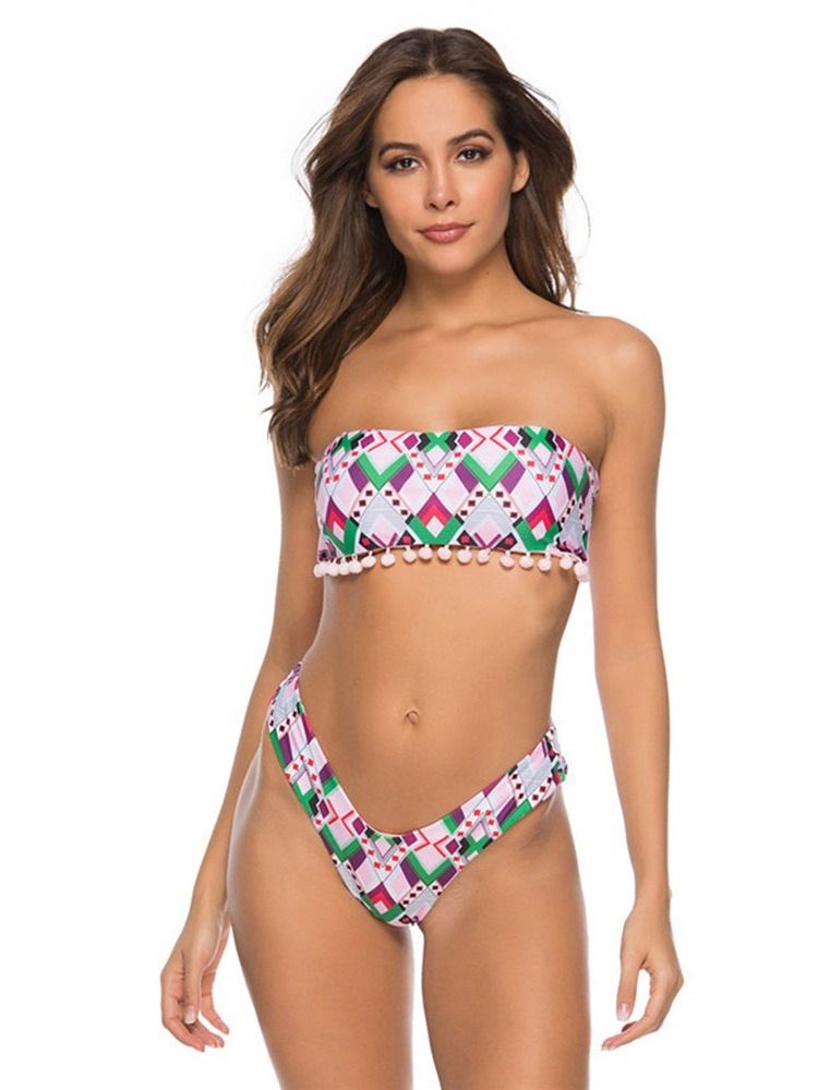 Damen Sexy Bikini Set Mit Geometrischem Musterdruck