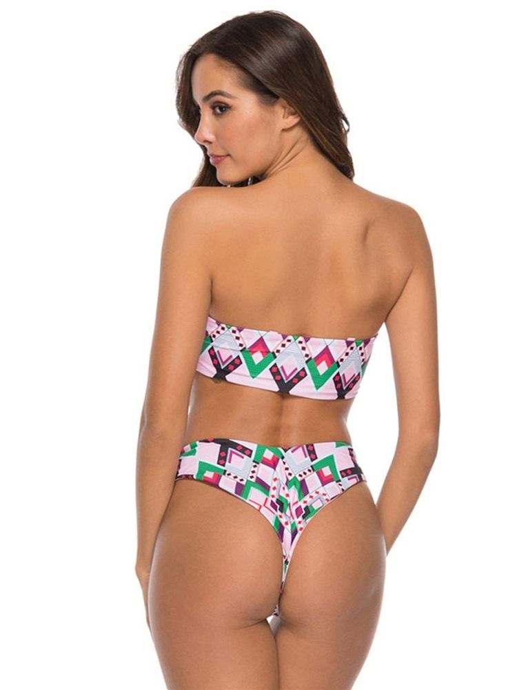 Damen Sexy Bikini Set Mit Geometrischem Musterdruck