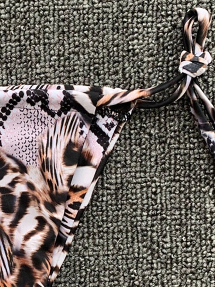 Damen Sexy Leopardenmuster Schnür-bikini