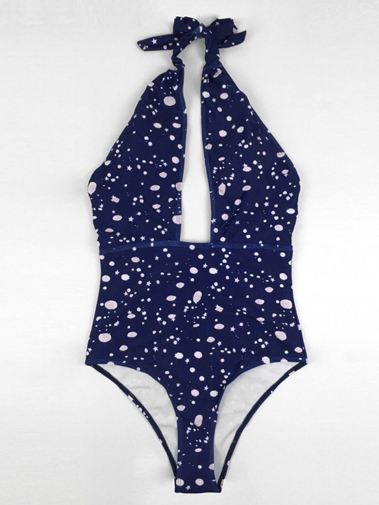 Damen Sexy Polka Dots Einteiler Bademode