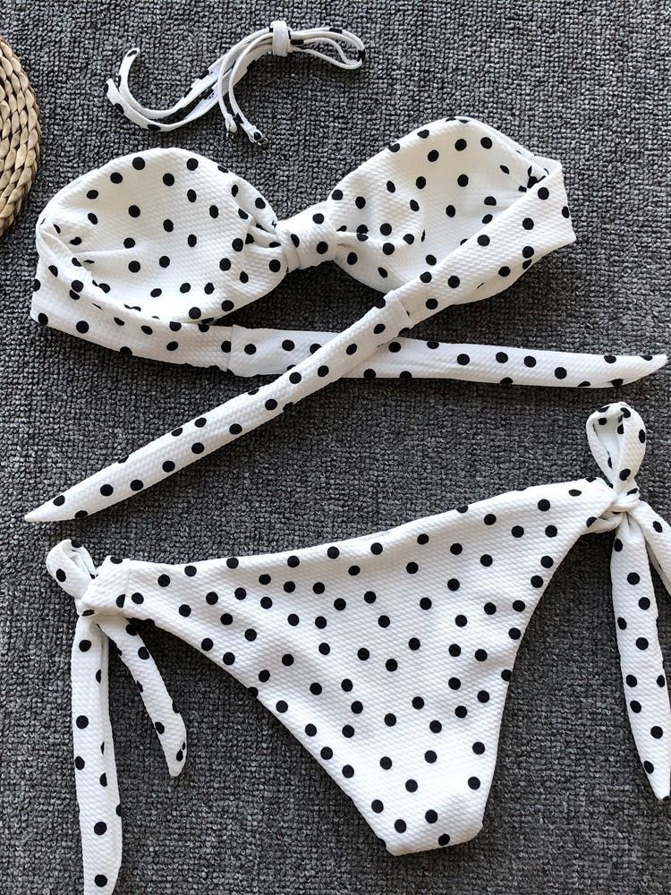 Damen Tankini-set Print Polka Dots Bademode