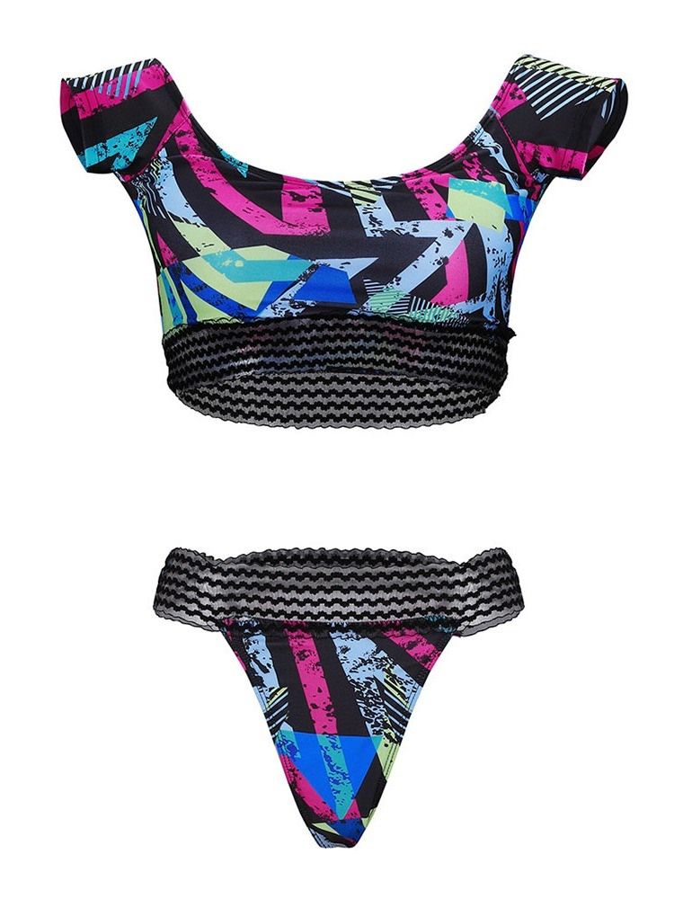 Damen Tankini-set Streifen Micro Badeanzug Swim