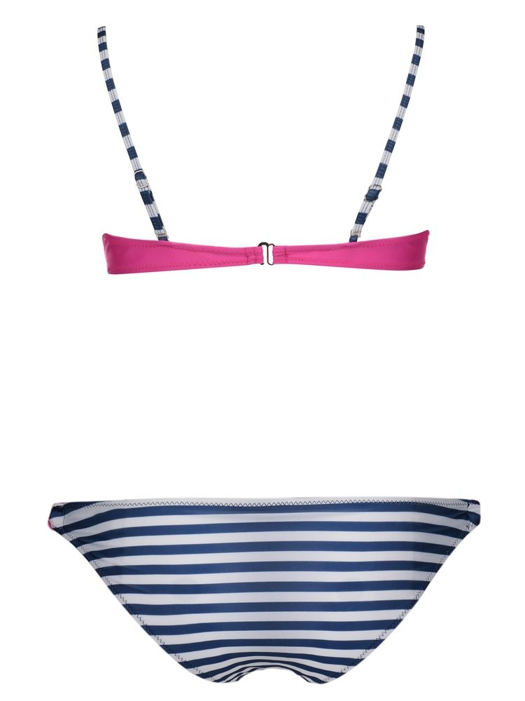 Damenmode Gestreiftes Plissee-bikini-set