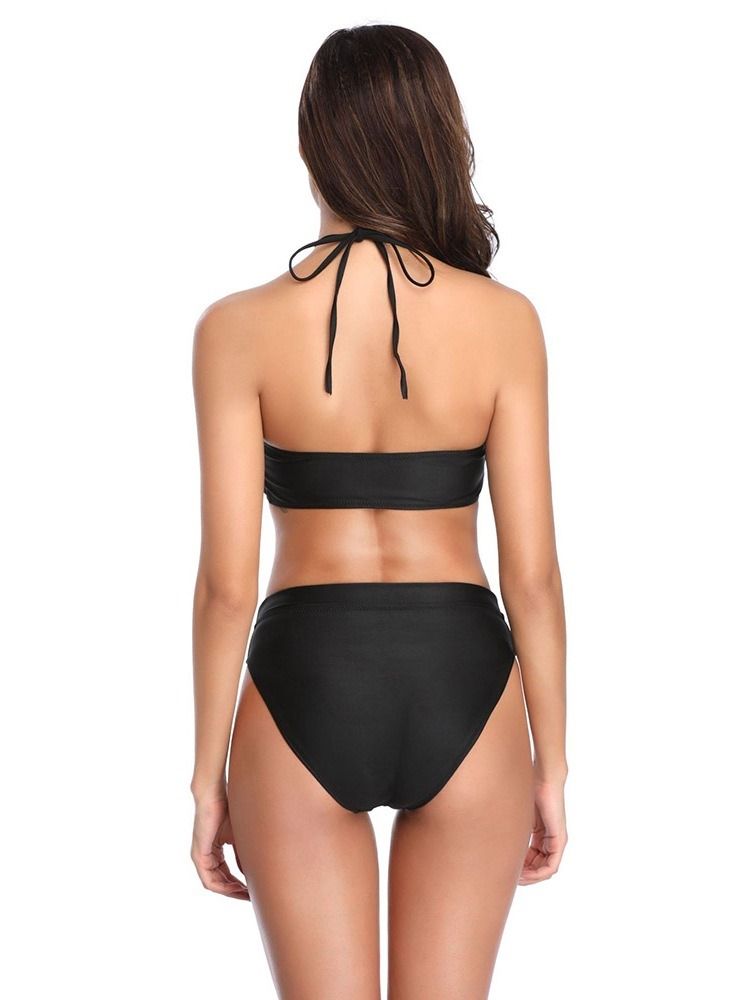 Einfarbiger Damen-sexy-bikini Zum Schnüren