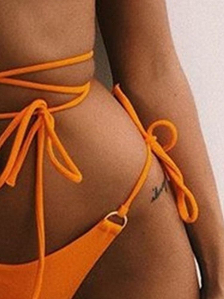 Einfarbiger Dehnbarer Sexy Bikini Für Damen