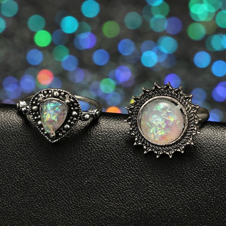 Retro Runder Opal Damenring