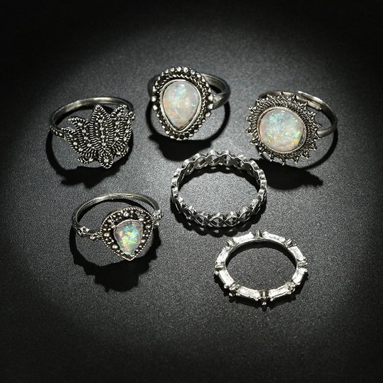 Retro Runder Opal Damenring