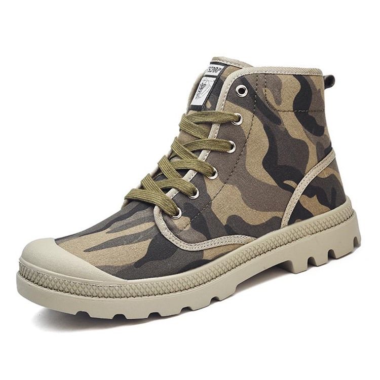 Camouflage Lace-up High-cut Upper Round Toe Herren Skateschuhe