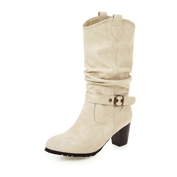 Damen-stiefel Mit Klobigem Absatz Für Damen