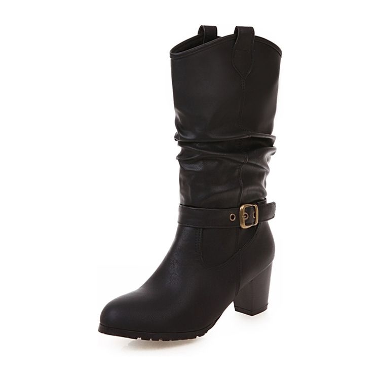 Damen-stiefel Mit Klobigem Absatz Für Damen