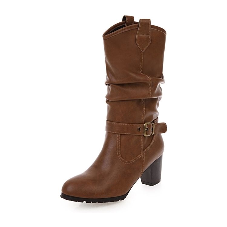 Damen-stiefel Mit Klobigem Absatz Für Damen