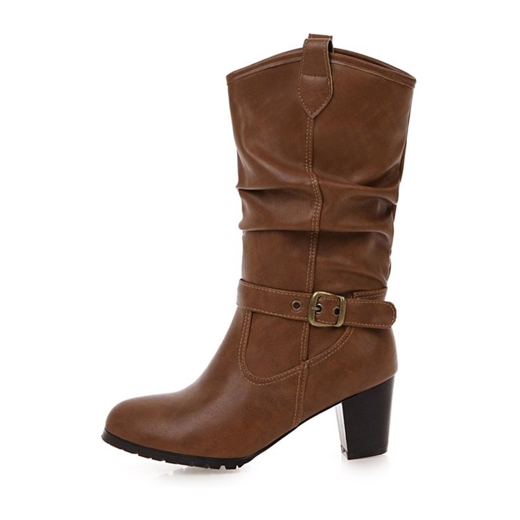 Damen-stiefel Mit Klobigem Absatz Für Damen