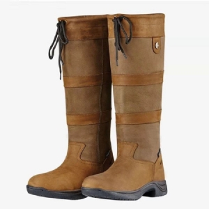 Damen-stiefel Mit Rundkappe Und Blockabsatz Einfarbig Pla