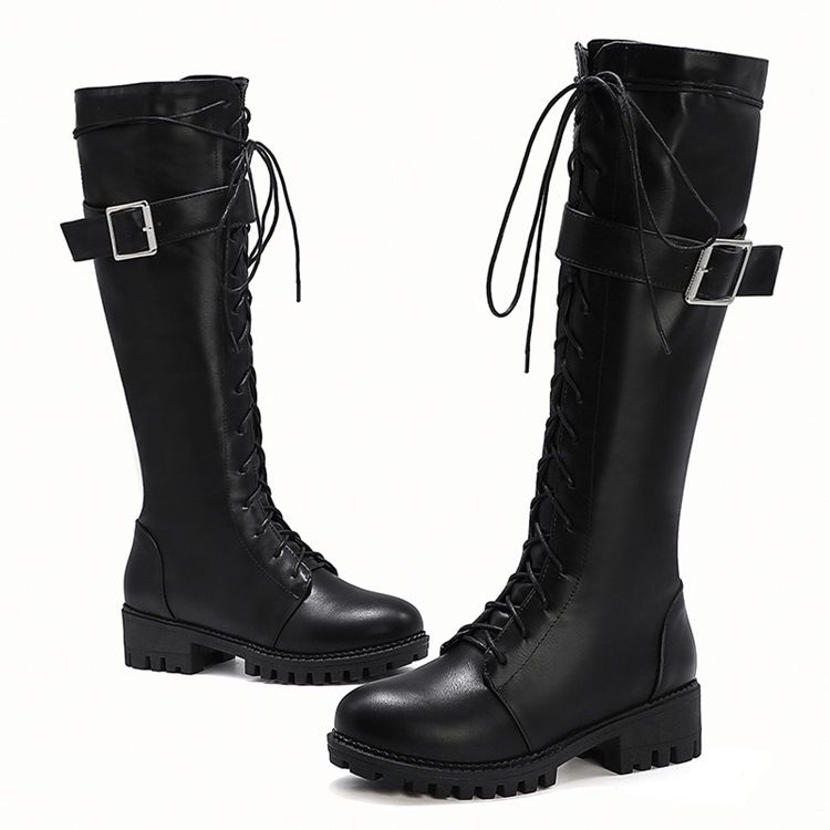 Damen-westernstiefel Mit Seitlichem Reißverschluss Und Blockabsatz Pla