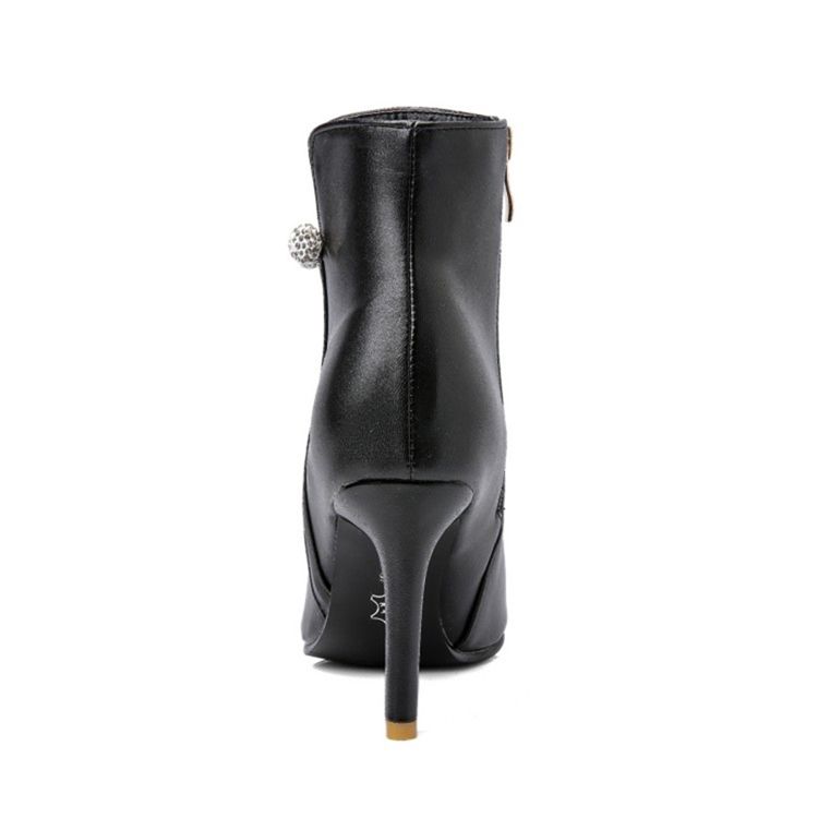 Frauen Mit Schlichten Perlen Verzierte High Heel Stiefel