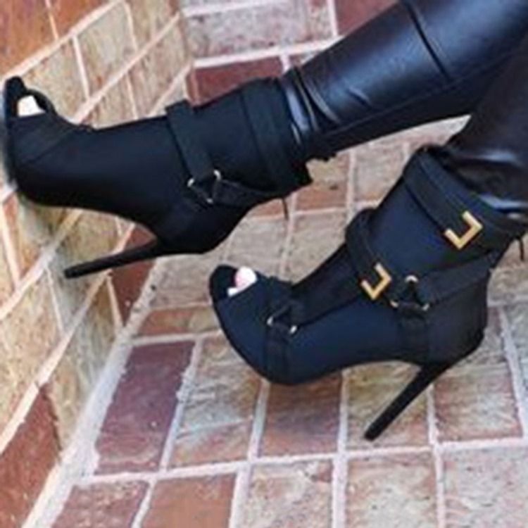 Freizeitstiefel Mit Schlichtem Reißverschluss Und Stilettoabsatz Für Damen