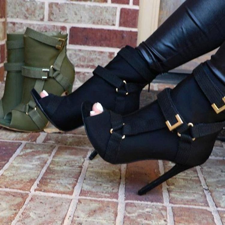 Freizeitstiefel Mit Schlichtem Reißverschluss Und Stilettoabsatz Für Damen