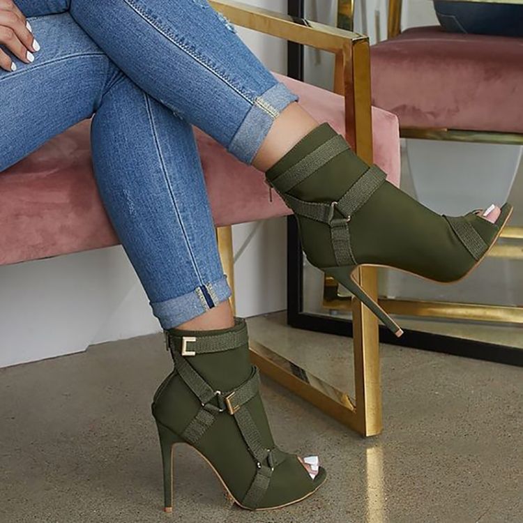 Freizeitstiefel Mit Schlichtem Reißverschluss Und Stilettoabsatz Für Damen