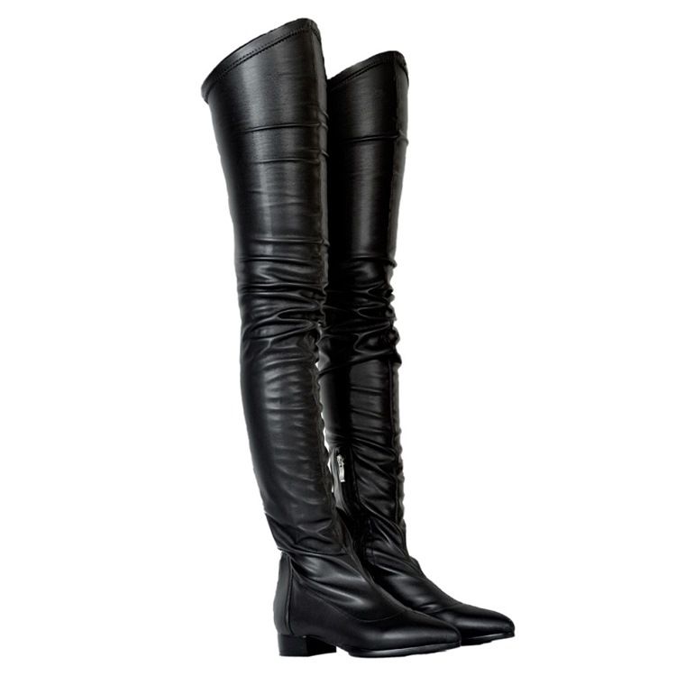 Oberschenkelhohe Stiefel Für Damen Im Herbst/winter-stil