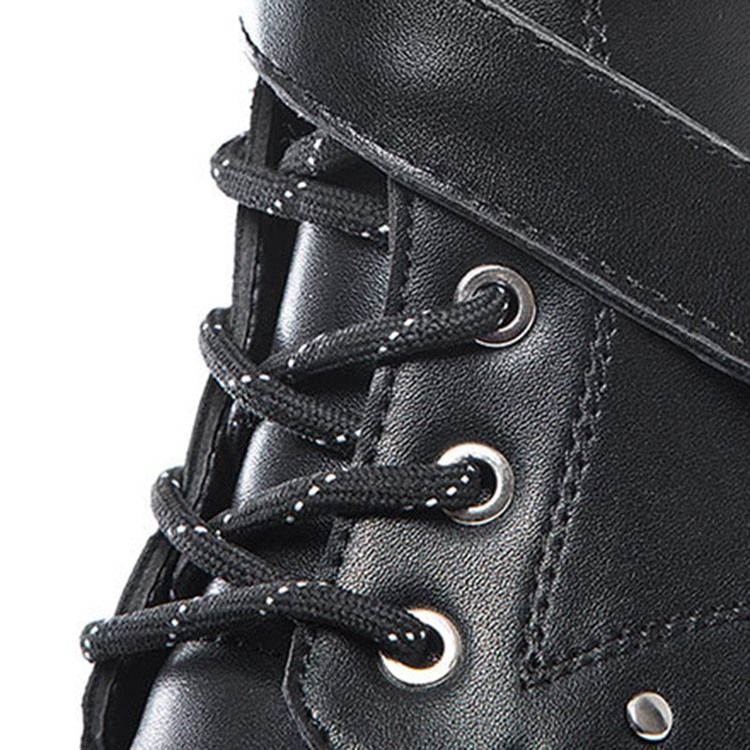 Rivet Round Toe Side Zipper Herrenstiefel