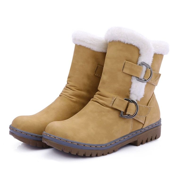 Round Toe Hasp Damen Schneestiefel