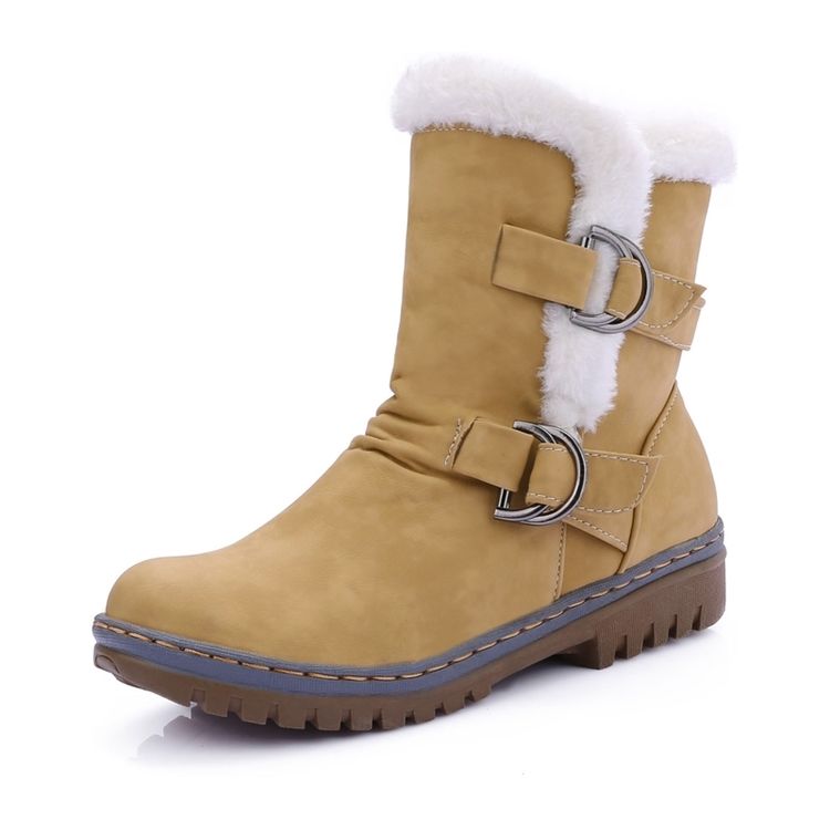 Round Toe Hasp Damen Schneestiefel