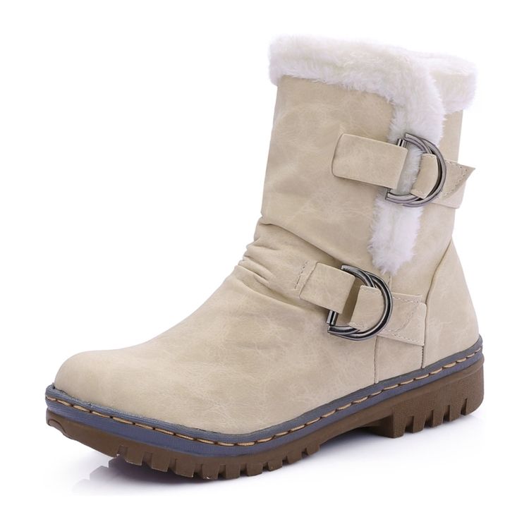 Round Toe Hasp Damen Schneestiefel