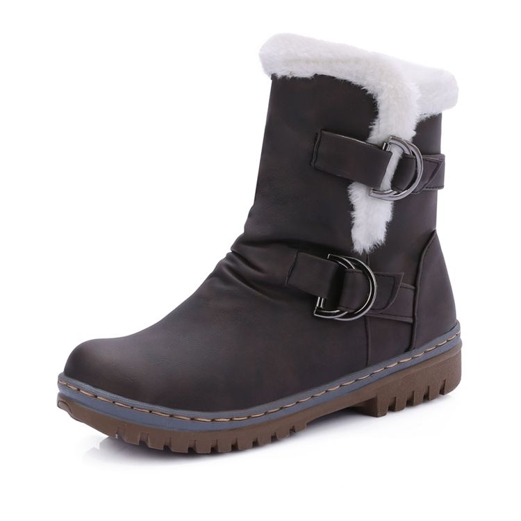 Round Toe Hasp Damen Schneestiefel