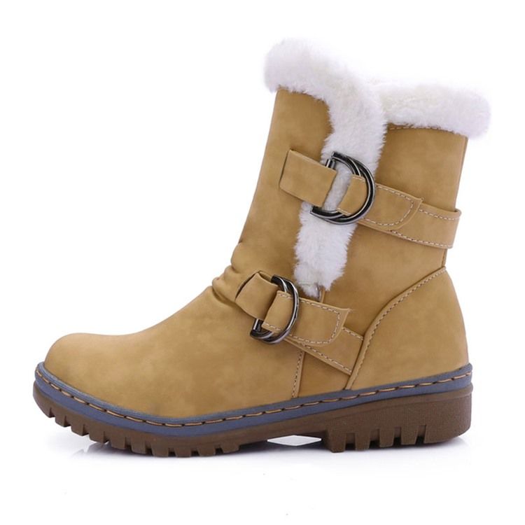 Round Toe Hasp Damen Schneestiefel